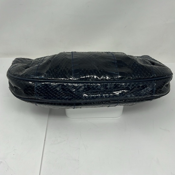 Aspects Navy Blue Python Snakeskin Clutch Shoulder Bag - Picture 6 of 14